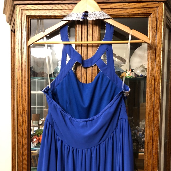 Blue and Silver Prom Dress - Picture 4 of 4